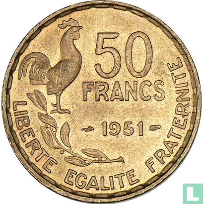 France 50 francs 1951 (sans B) - Image 1
