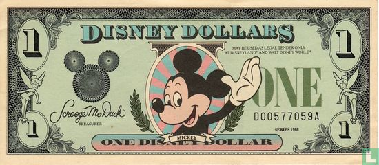 1 Disney Dollar 1988 - Image 1