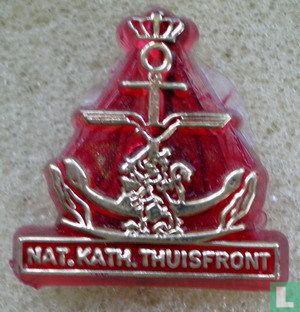Nat. Kath. Thuisfront [gold on transparent red]