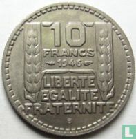 Frankrijk 10 francs 1946 (B lange laurierbladeren) - Afbeelding 1