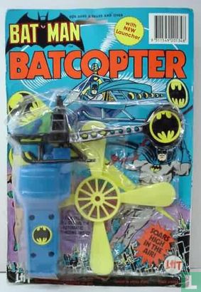 Batcopter, soars high in the air