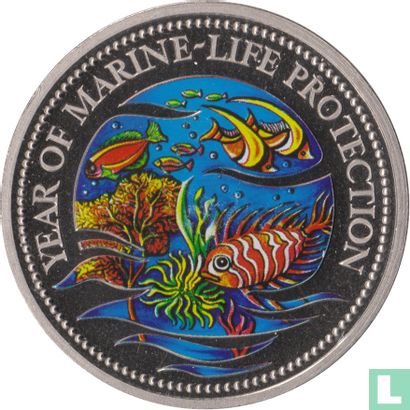 Palau 1 dollar 1992 (PROOF) "Year of Marine Life Protection" - Image 2