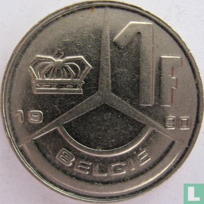 Belgique 1 franc 1990 (NLD) - Image 1
