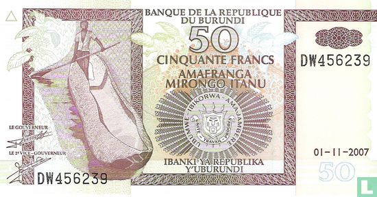 Burundi 50 Francs  - Afbeelding 1