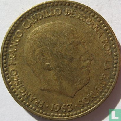 Espagne 1 peseta 1963 (1966) - Image 2
