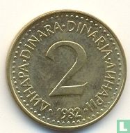 Yougoslavie 2 dinara 1982 - Image 1