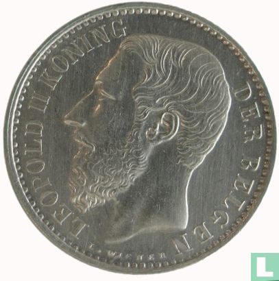 Belgien 1 Franc 1886 (NLD - L. WIENER) - Bild 2