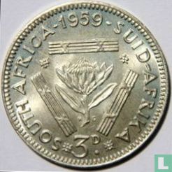 Afrique du Sud 3 pence 1959 (avec KG) - Image 1
