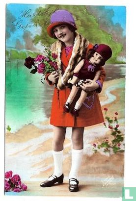 Meisje met stola, rozen, pop (1929)