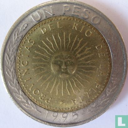 Argentina 1 peso 1995 (with A) - Image 1