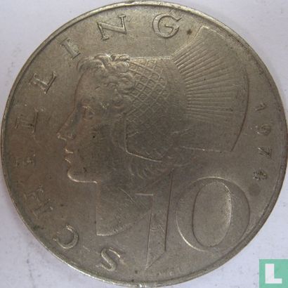 Oostenrijk 10 schilling 1974 - Afbeelding 1