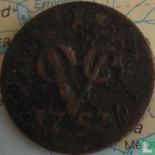 VOC 1 duit 1753 (Zeeland) - Afbeelding 1