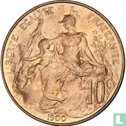 Frankrijk 10 centimes 1900 - Afbeelding 1