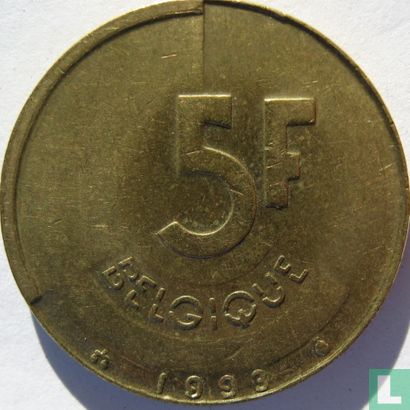 België 5 francs 1993 (FRA) - Afbeelding 1