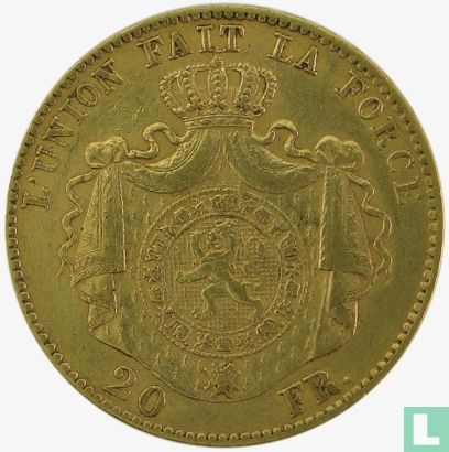 Belgium 20 francs 1868 - Image 2