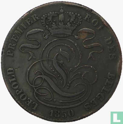 België 5 centimes 1850 (gebroken 0) - Afbeelding 1