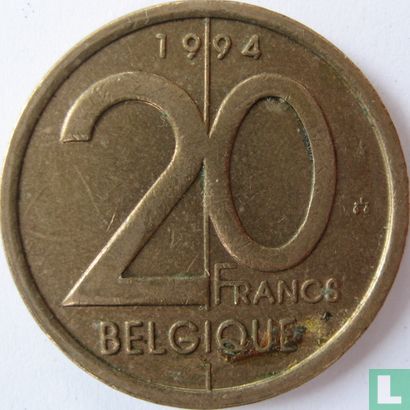 Belgique 20 francs 1994 (FRA) - Image 1
