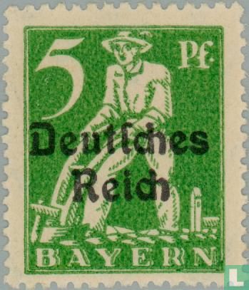 Aufdruck auf Briefmarken von Bayern - Bild 1