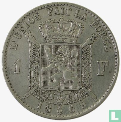Belgium 1 franc 1869 - Image 1