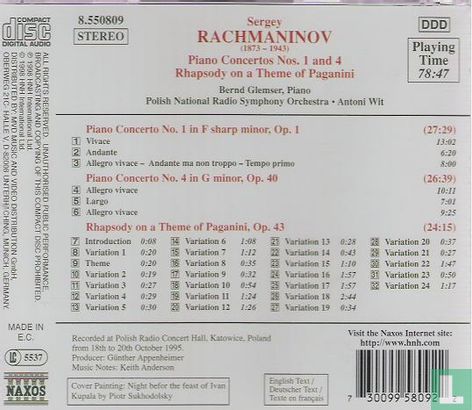 Piano Concertos Nos. 1 & 4 / Rhapsody on a Theme of Paganini - Afbeelding 2