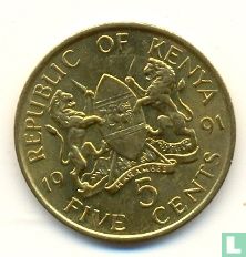 Kenia 5 cents 1991 - Afbeelding 1