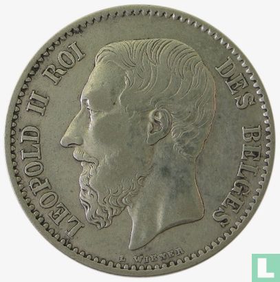 Belgium 1 franc 1869 - Image 2