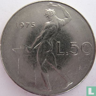 Italy 50 lire 1975 (type 1) - Image 1