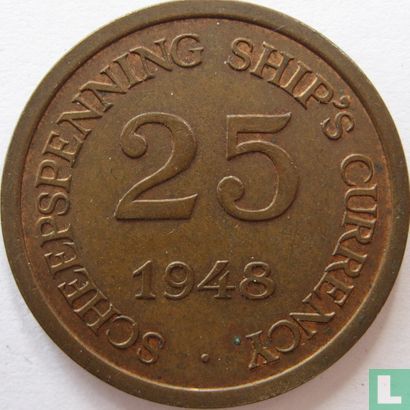 Boordgeld 25 cent 1948 Holland Amerika Lijn - Image 1