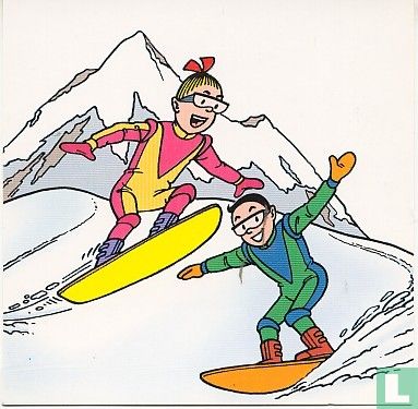 Suske en Wiske snowboarden