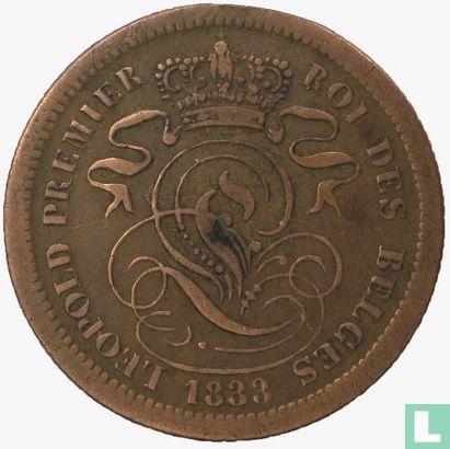 Belgium 2 centimes 1833 (coinalignment) - Image 1
