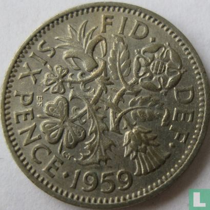 Vereinigtes Königreich 6 Pence 1959 - Bild 1