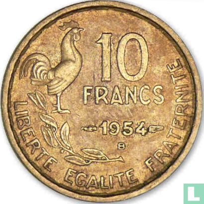Frankrijk 10 francs 1954 (met B) - Afbeelding 1