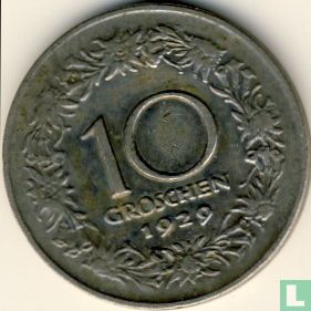 Autriche 10 groschen 1929 - Image 1