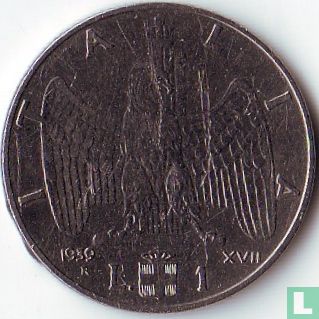 Italy 1 lira 1939 (non-magnetic, XVII) - Image 1