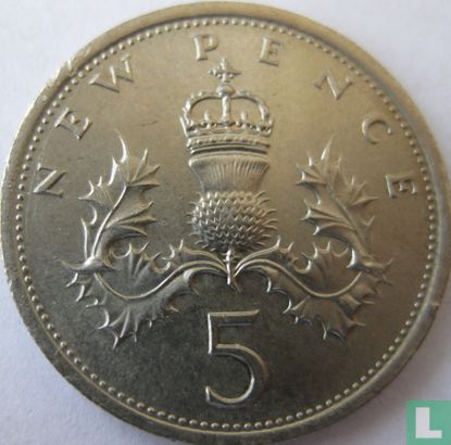 United Kingdom 5 new pence 1975 - Image 2