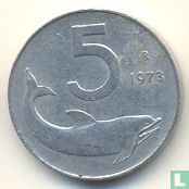 Italië 5 lire 1973 - Afbeelding 1