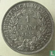 France 1 franc 1872 (small K) - Image 1