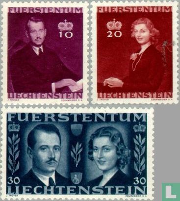 1943 Vorst Franz Josef II en Grafin Gina- Huwelijk (LIE 47)