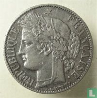 France 1 franc 1872 (small K) - Image 2
