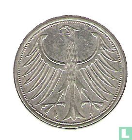 Allemagne 5 mark 1967 (J) - Image 2