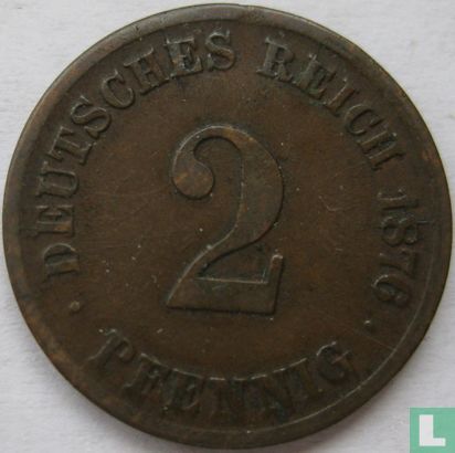 Duitse Rijk 2 pfennig 1876 (H) - Afbeelding 1