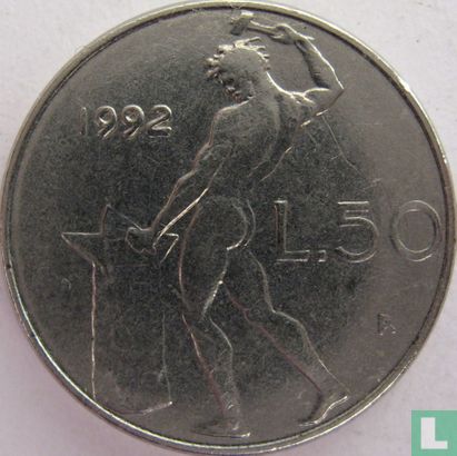 Italien 50 Lire 1992 - Bild 1