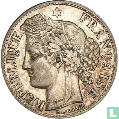 Frankrijk 2 francs 1871 (grote A) - Afbeelding 2