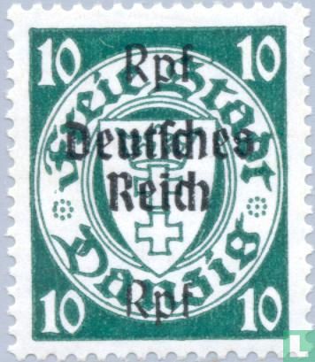 Overprint on stamps Danzig