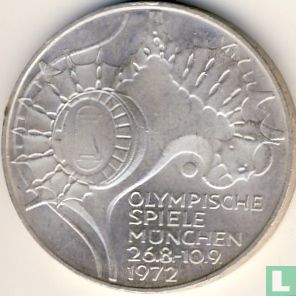 Duitsland 10 mark 1972 (F) "Summer Olympics in Munich - Munich olympic stadium" - Afbeelding 1