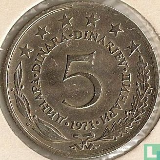 Jugoslawien 5 Dinara 1971 - Bild 1