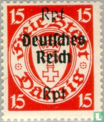 Overprint on stamps Danzig