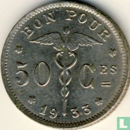 Belgium 50 centimes 1933 (FRA) - Image 1