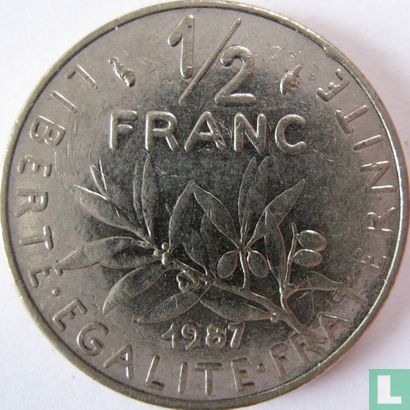 Frankreich ½ Franc 1987 - Bild 1