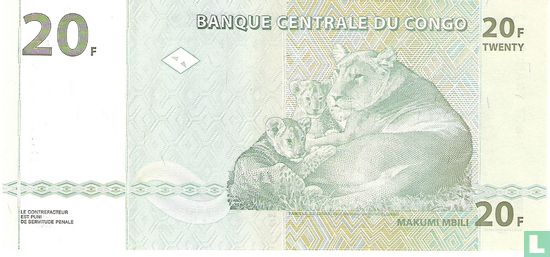 Congo 20 Francs (HDM) - Image 2